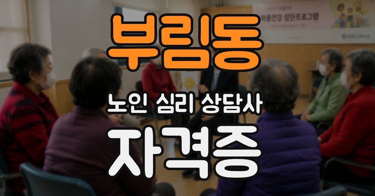 부림동 노인 심리 상담사 자격증