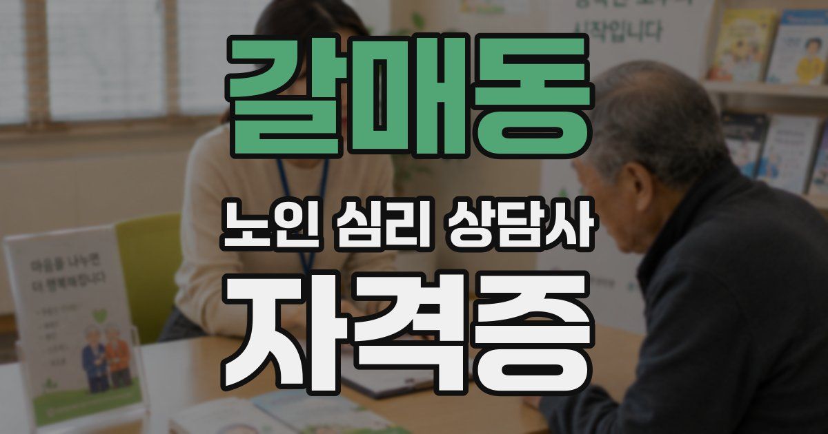 갈매동 노인 심리 상담사 자격증