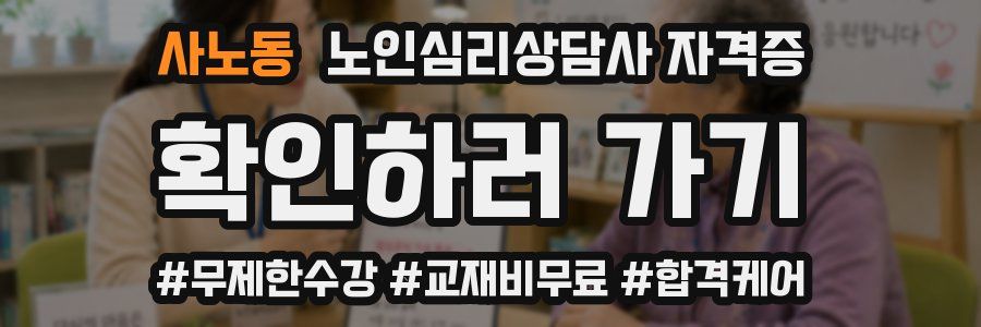 사노동 노인 심리 상담사 자격증