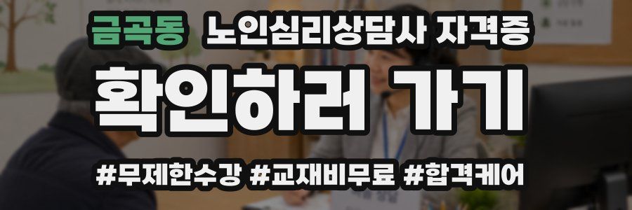 금곡동 노인 심리 상담사 자격증