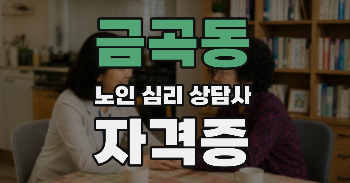 금곡동 노인 심리 상담사 자격증