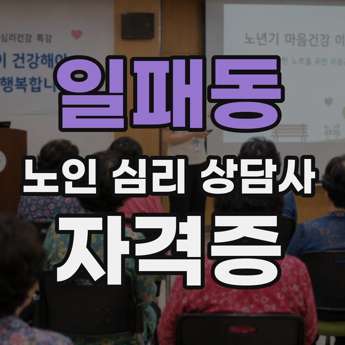 일패동 노인 심리 상담사 자격증