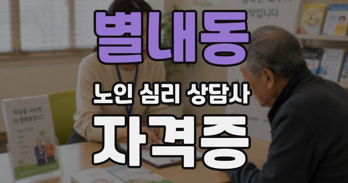 별내동 노인 심리 상담사 자격증