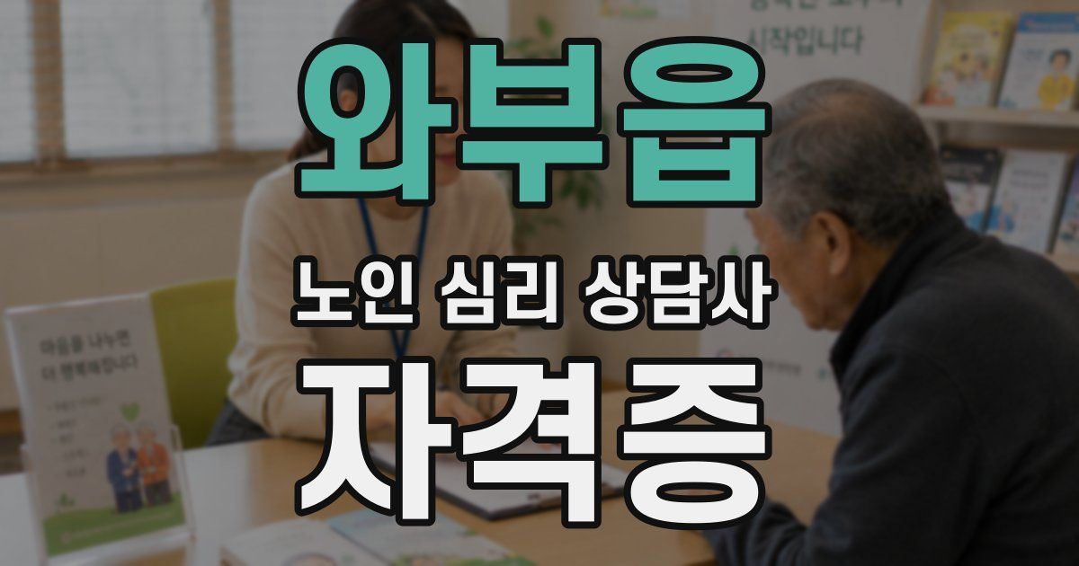 와부읍 노인 심리 상담사 자격증