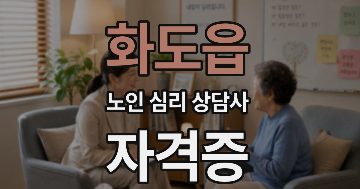 화도읍 노인 심리 상담사 자격증