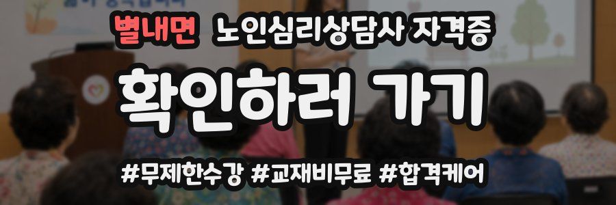 별내면 노인 심리 상담사 자격증