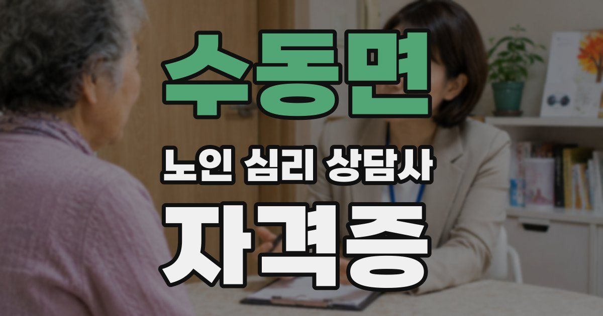 수동면 노인 심리 상담사 자격증