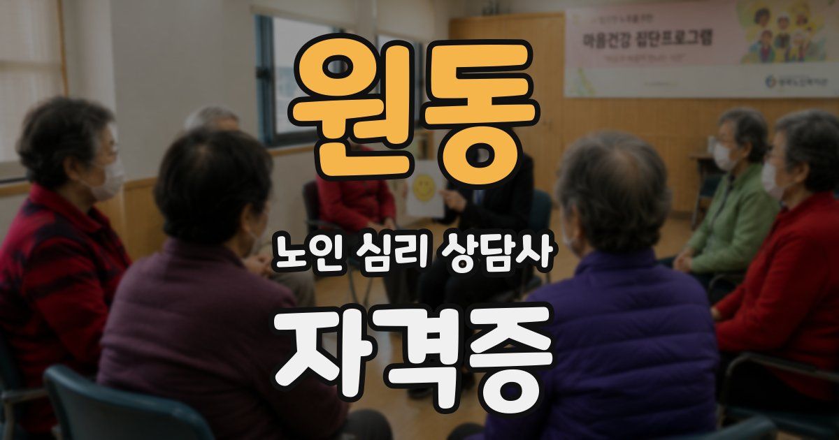 원동 노인 심리 상담사 자격증