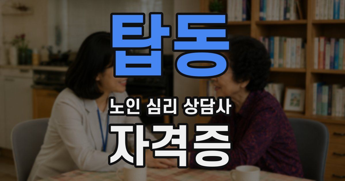 탑동 노인 심리 상담사 자격증
