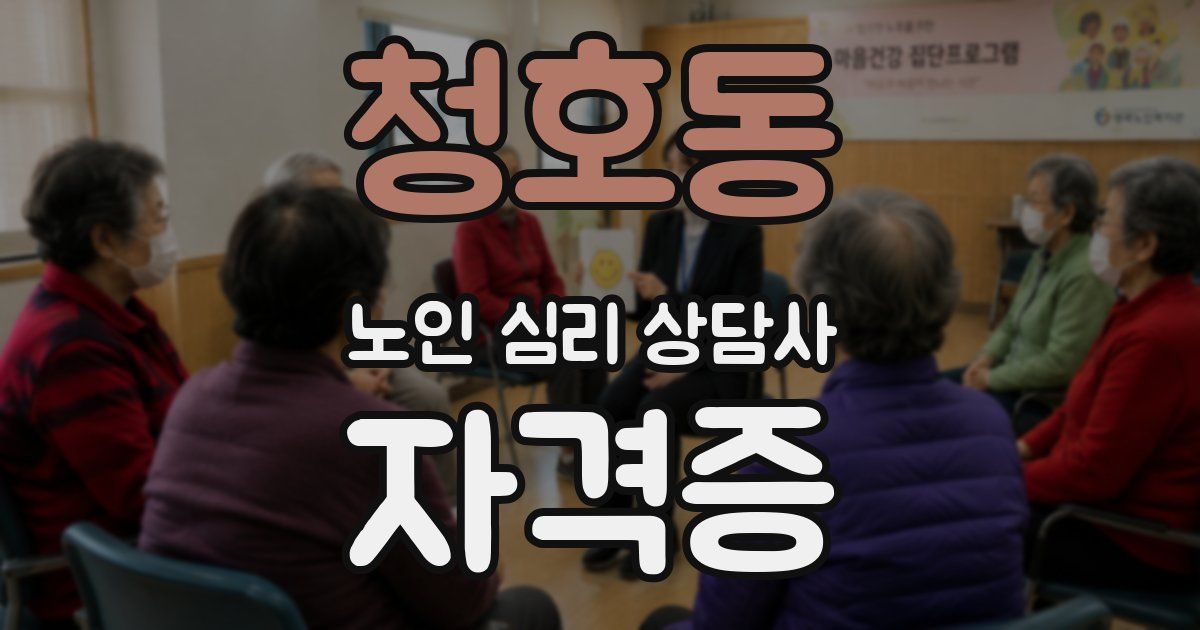 청호동 노인 심리 상담사 자격증