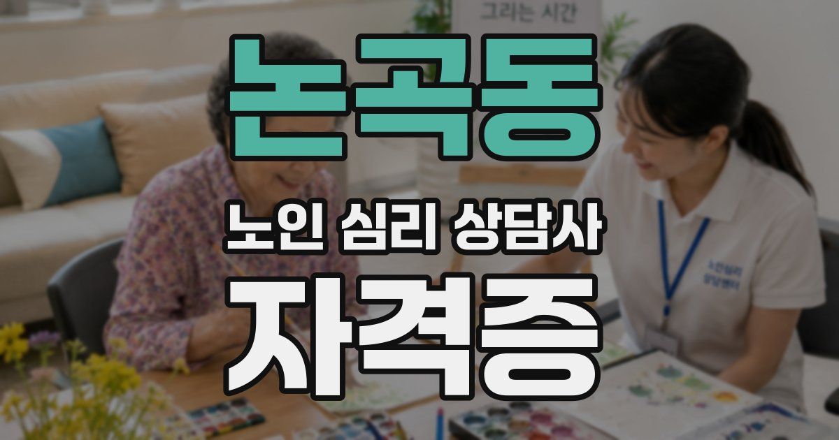 논곡동 노인 심리 상담사 자격증
