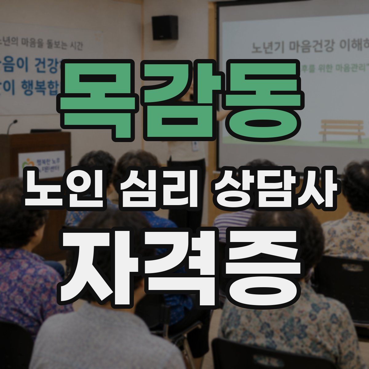 목감동 노인 심리 상담사 자격증