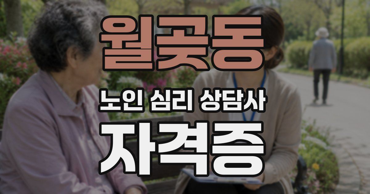 월곶동 노인 심리 상담사 자격증