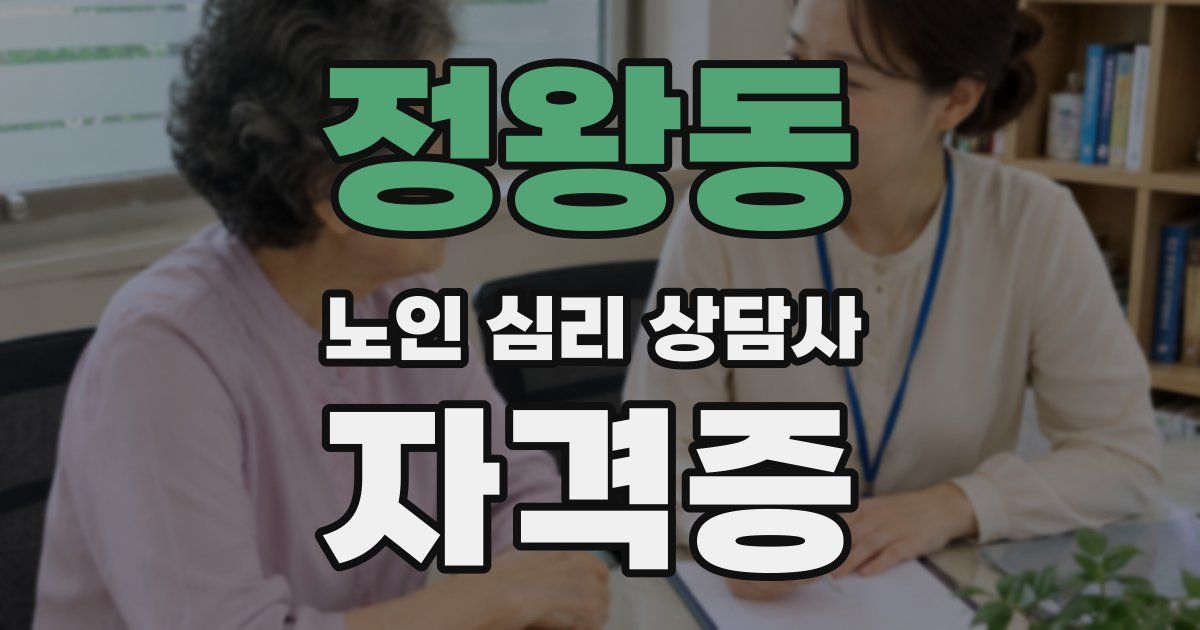 정왕동 노인 심리 상담사 자격증