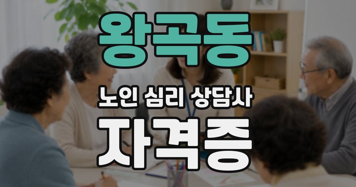 왕곡동 노인 심리 상담사 자격증