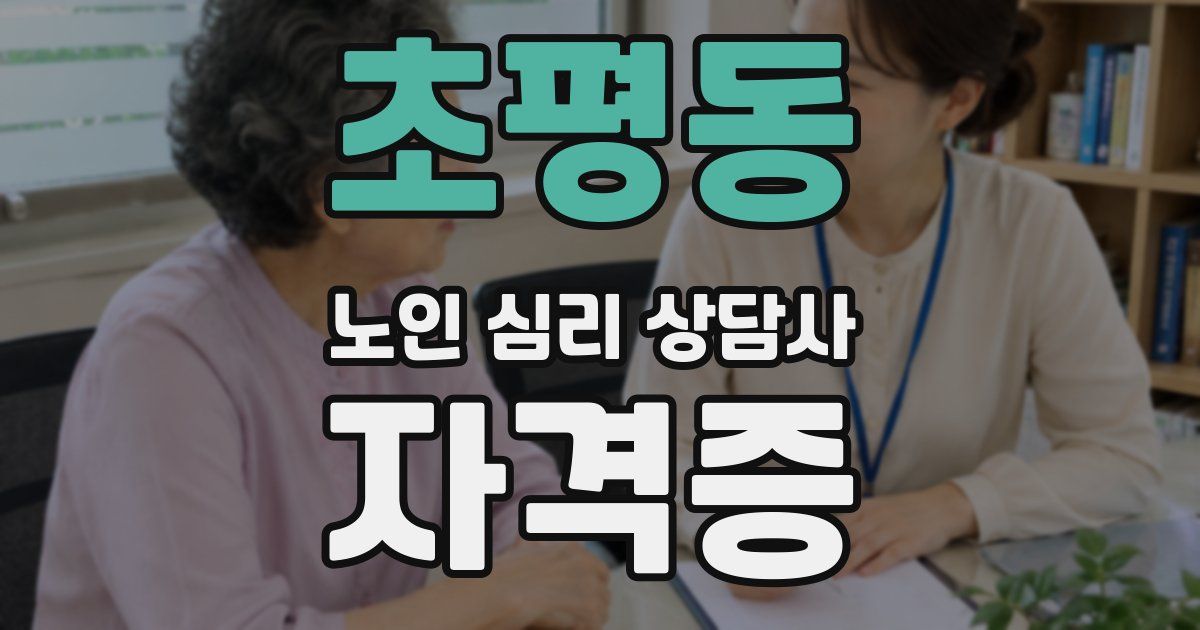 초평동 노인 심리 상담사 자격증
