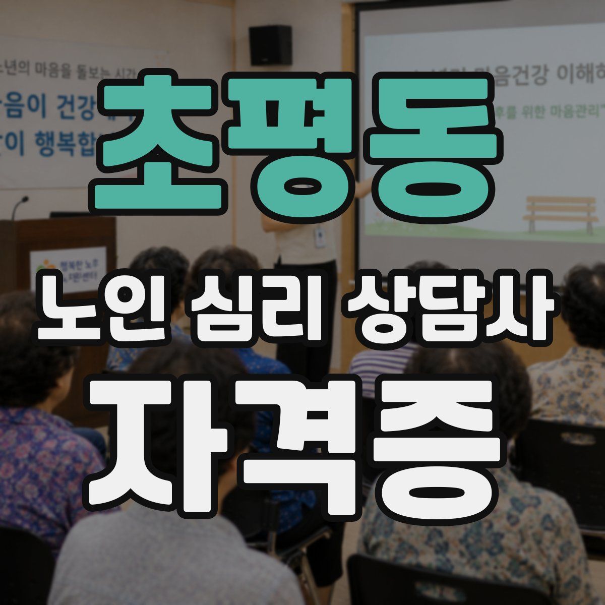 초평동 노인 심리 상담사 자격증