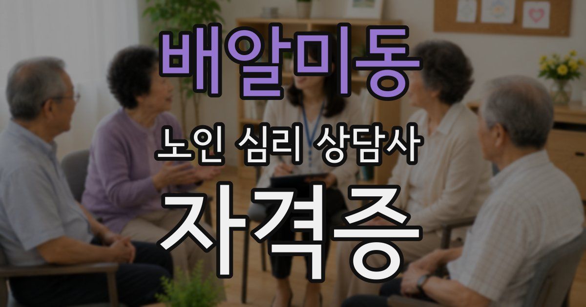 배알미동 노인 심리 상담사 자격증