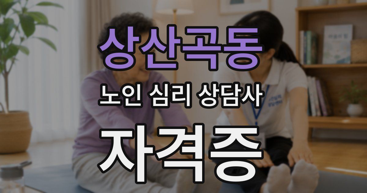 상산곡동 노인 심리 상담사 자격증