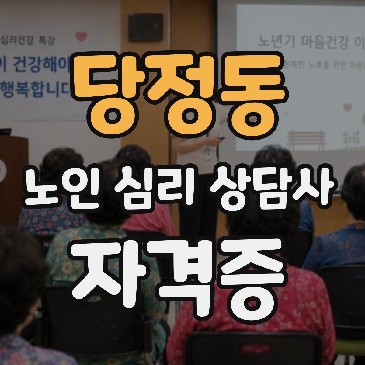 당정동 노인 심리 상담사 자격증
