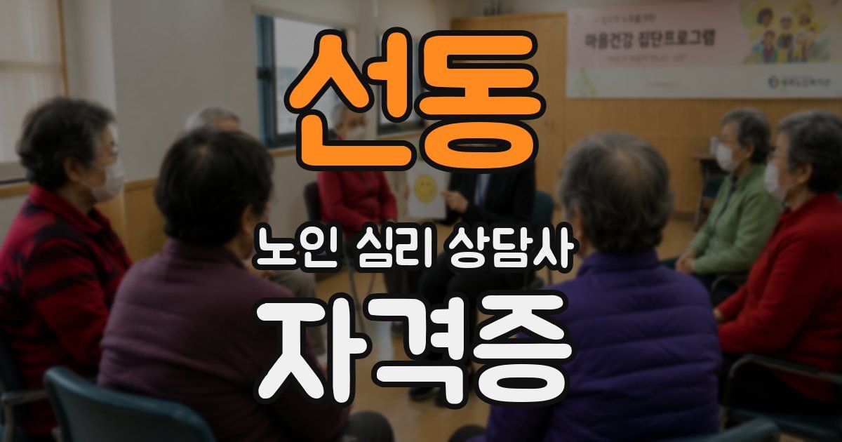 선동 노인 심리 상담사 자격증