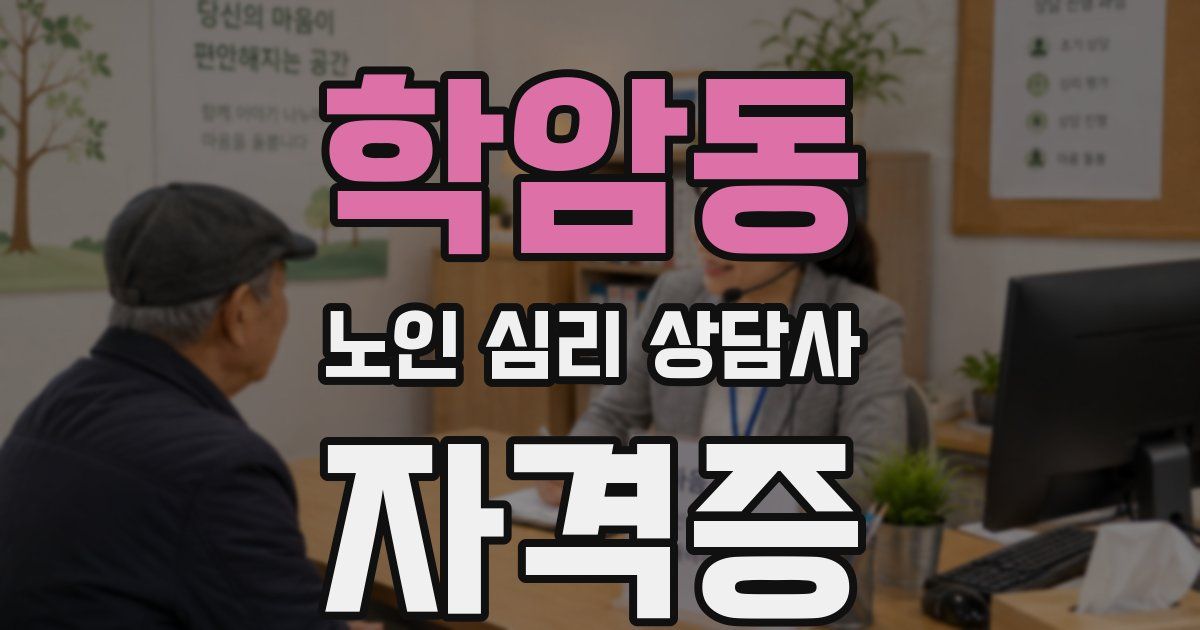 학암동 노인 심리 상담사 자격증