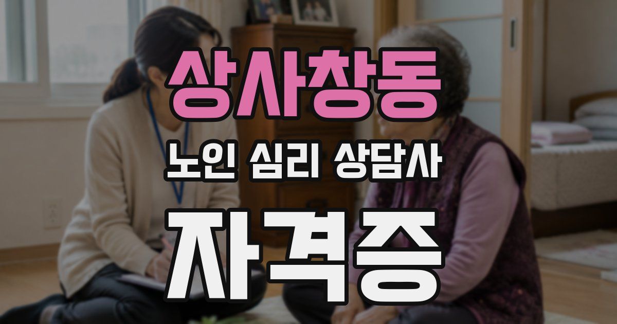 상사창동 노인 심리 상담사 자격증