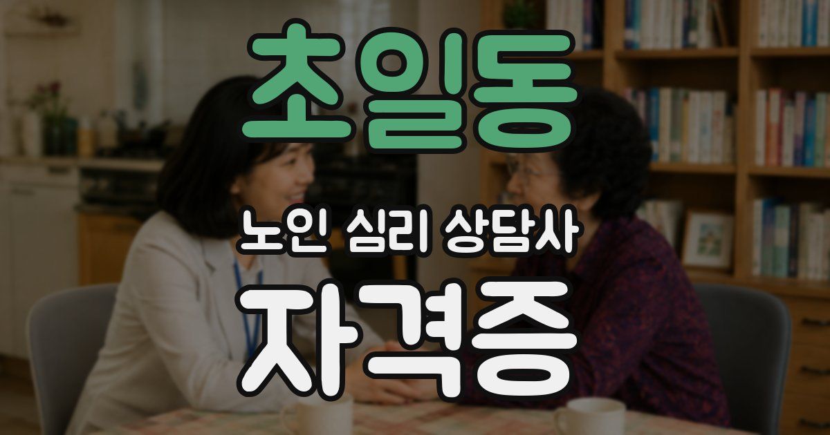 초일동 노인 심리 상담사 자격증