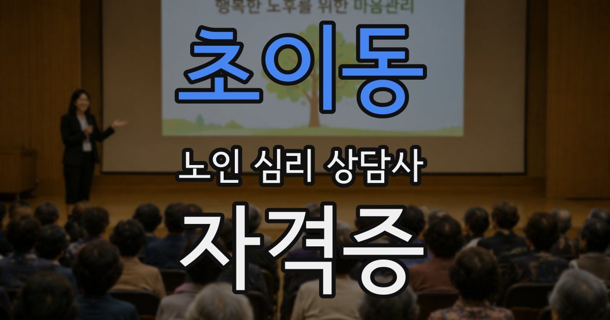 초이동 노인 심리 상담사 자격증