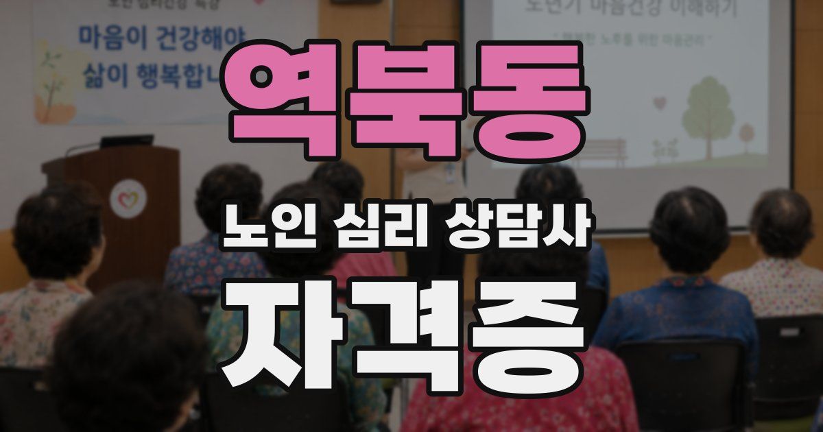 역북동 노인 심리 상담사 자격증