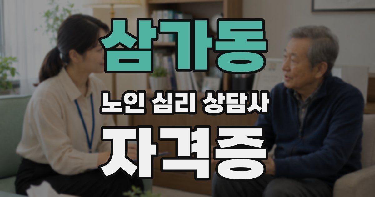 삼가동 노인 심리 상담사 자격증