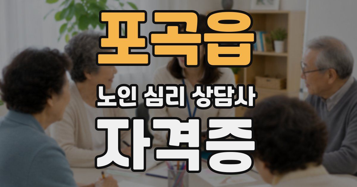 포곡읍 노인 심리 상담사 자격증