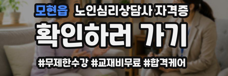 모현읍 노인 심리 상담사 자격증