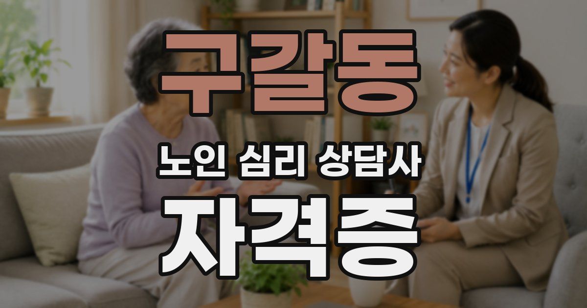 구갈동 노인 심리 상담사 자격증