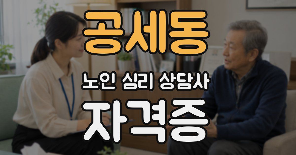 공세동 노인 심리 상담사 자격증