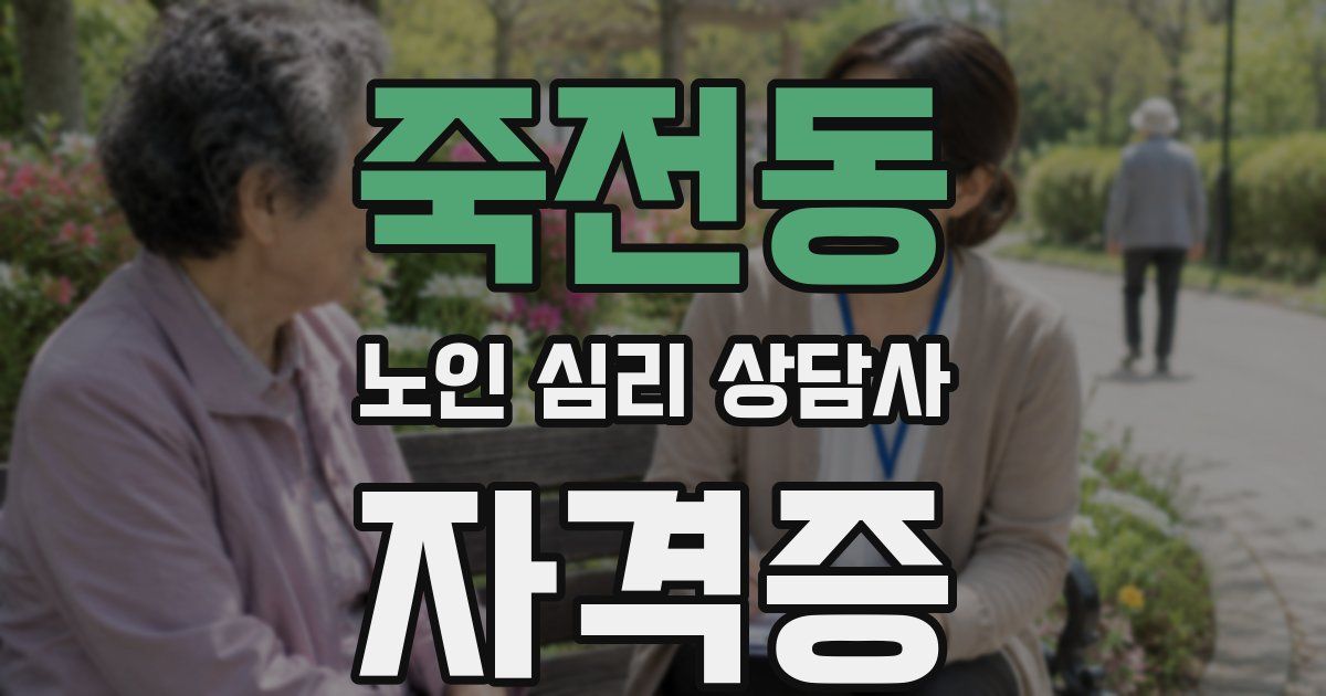 죽전동 노인 심리 상담사 자격증