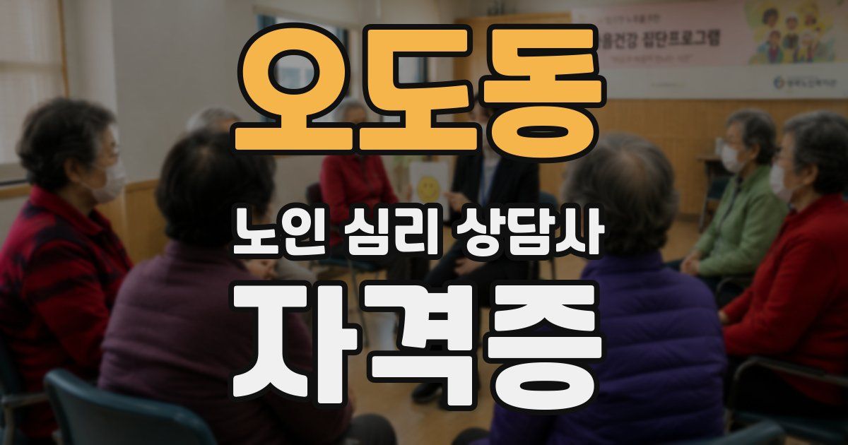 오도동 노인 심리 상담사 자격증