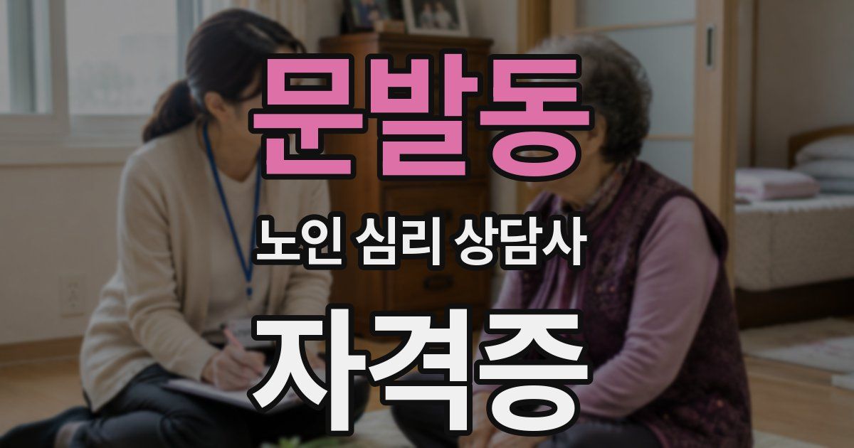 문발동 노인 심리 상담사 자격증