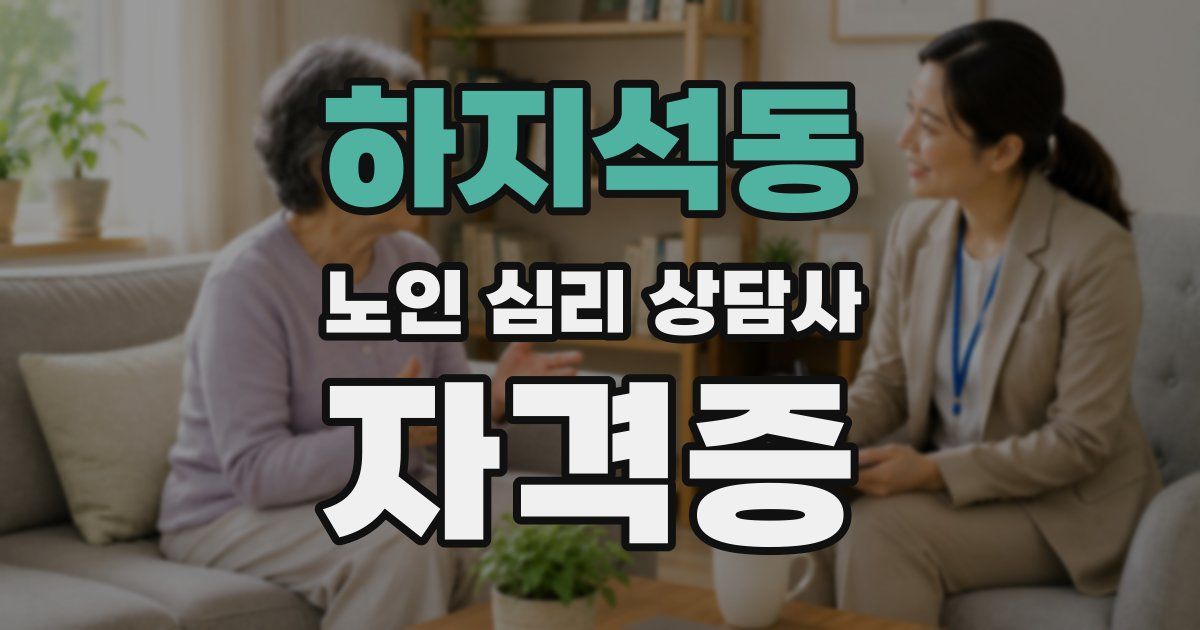 하지석동 노인 심리 상담사 자격증