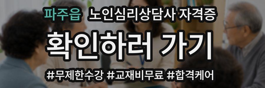 파주읍 노인 심리 상담사 자격증