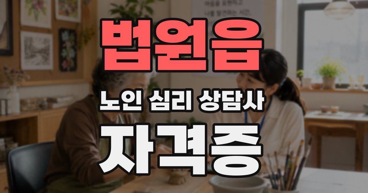 법원읍 노인 심리 상담사 자격증
