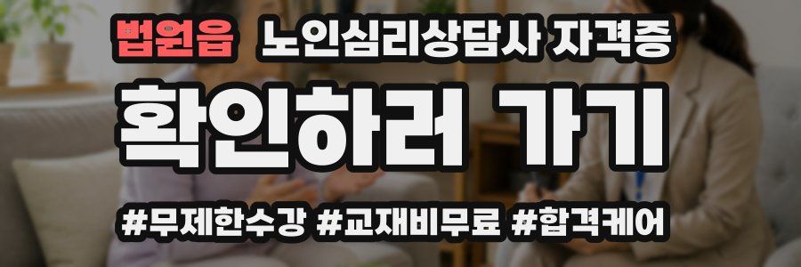 법원읍 노인 심리 상담사 자격증