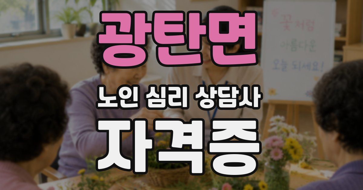 광탄면 노인 심리 상담사 자격증