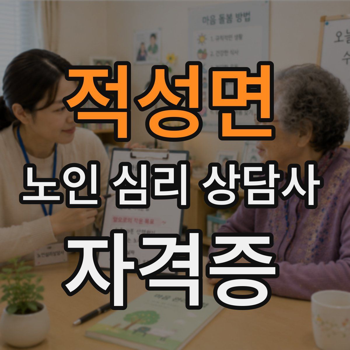 적성면 노인 심리 상담사 자격증