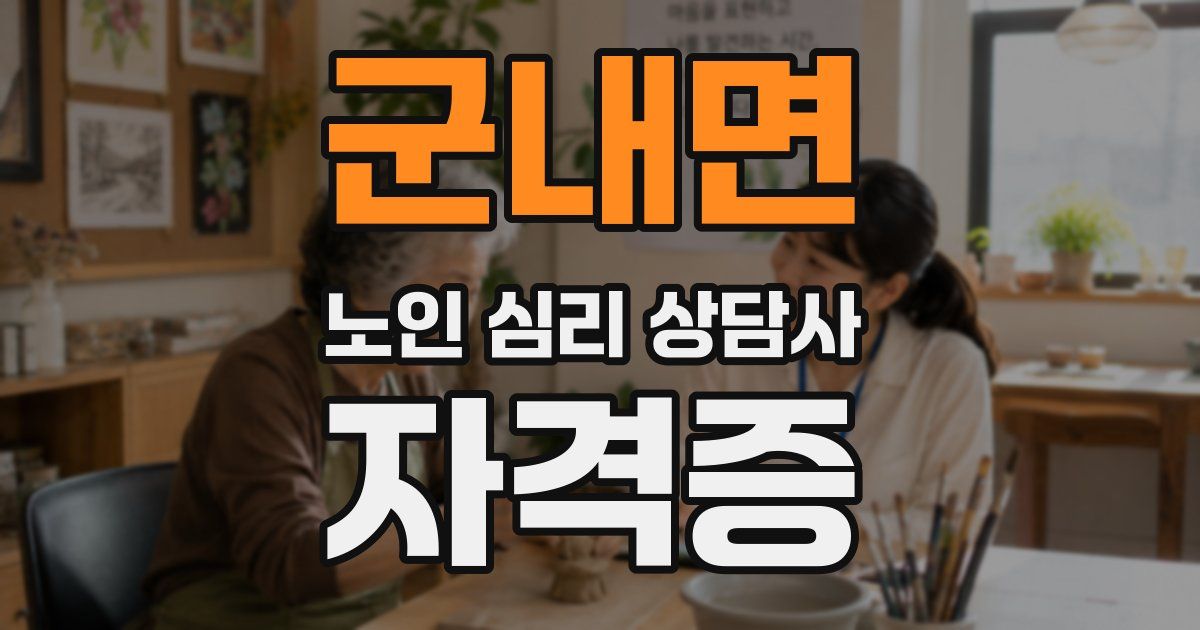군내면 노인 심리 상담사 자격증