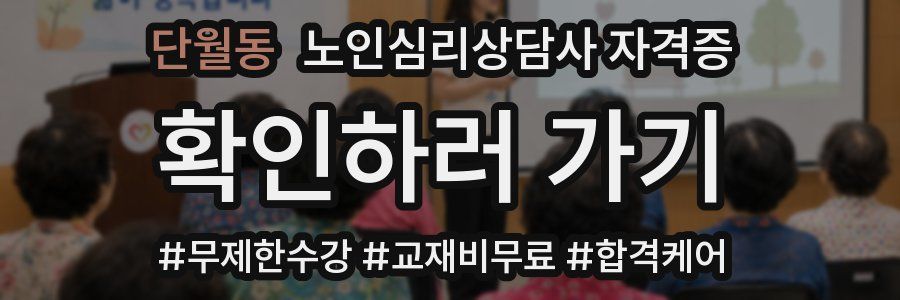 단월동 노인 심리 상담사 자격증