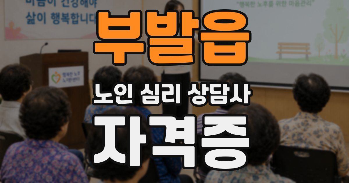 부발읍 노인 심리 상담사 자격증