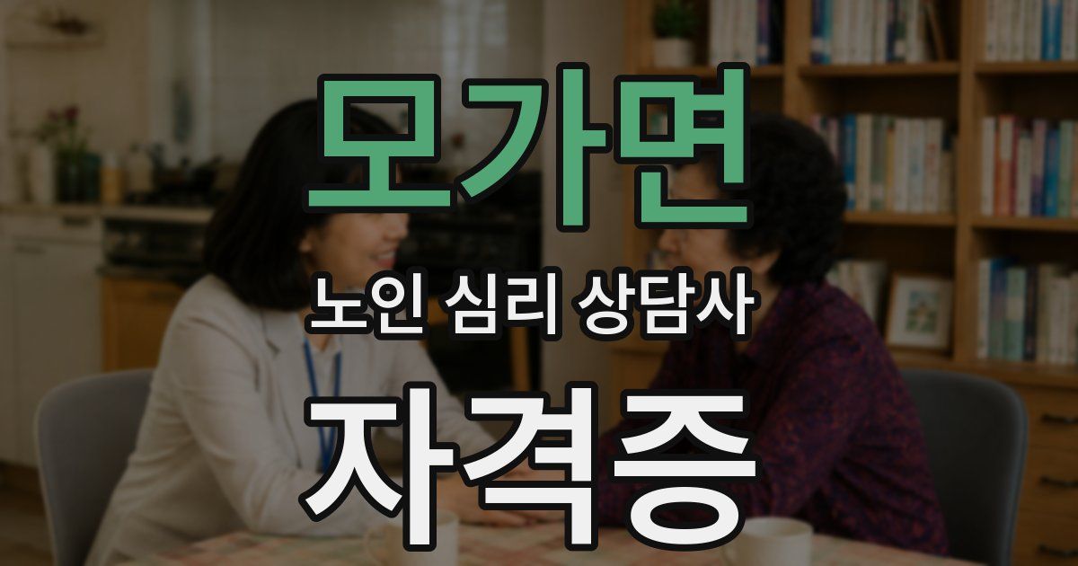 모가면 노인 심리 상담사 자격증