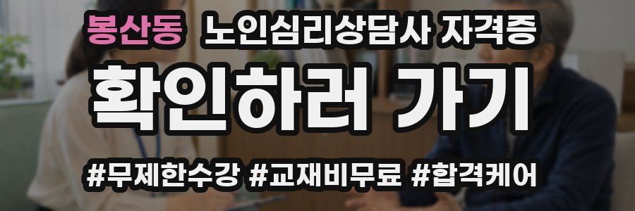 봉산동 노인 심리 상담사 자격증