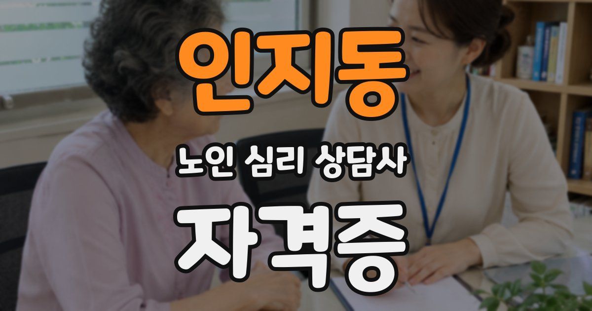인지동 노인 심리 상담사 자격증